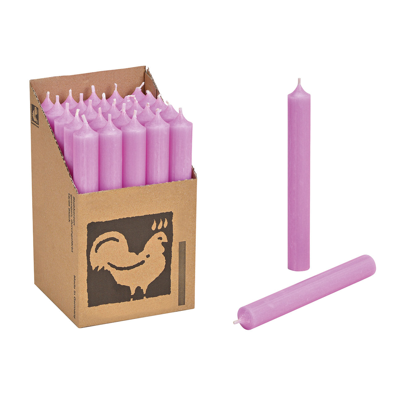 Stabkerze pastellila (4er Set)