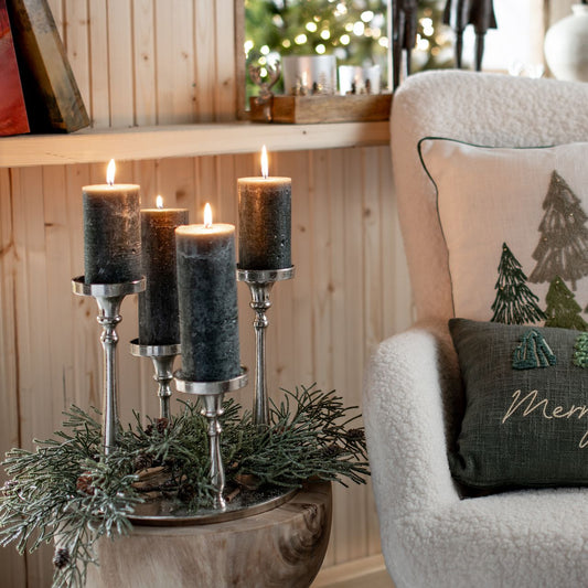 Kerzenset aus Wachs grün 12 cm - 2 Stk