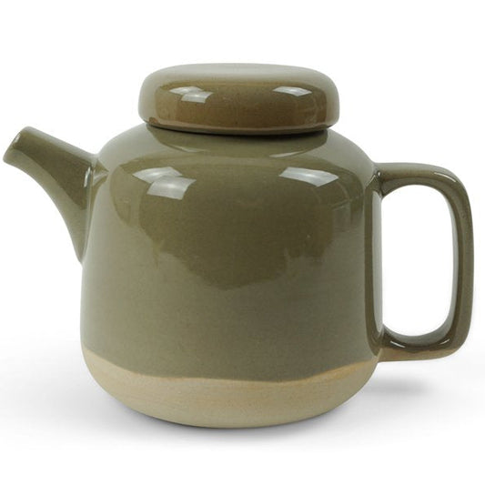 Teekanne Rutunda L cer sand mit Glasur in khaki 1250 ml - Kinta
