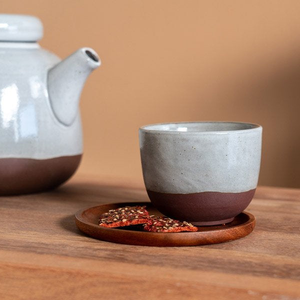 Becher Soft M cer red clay with grey glaze - Kinta