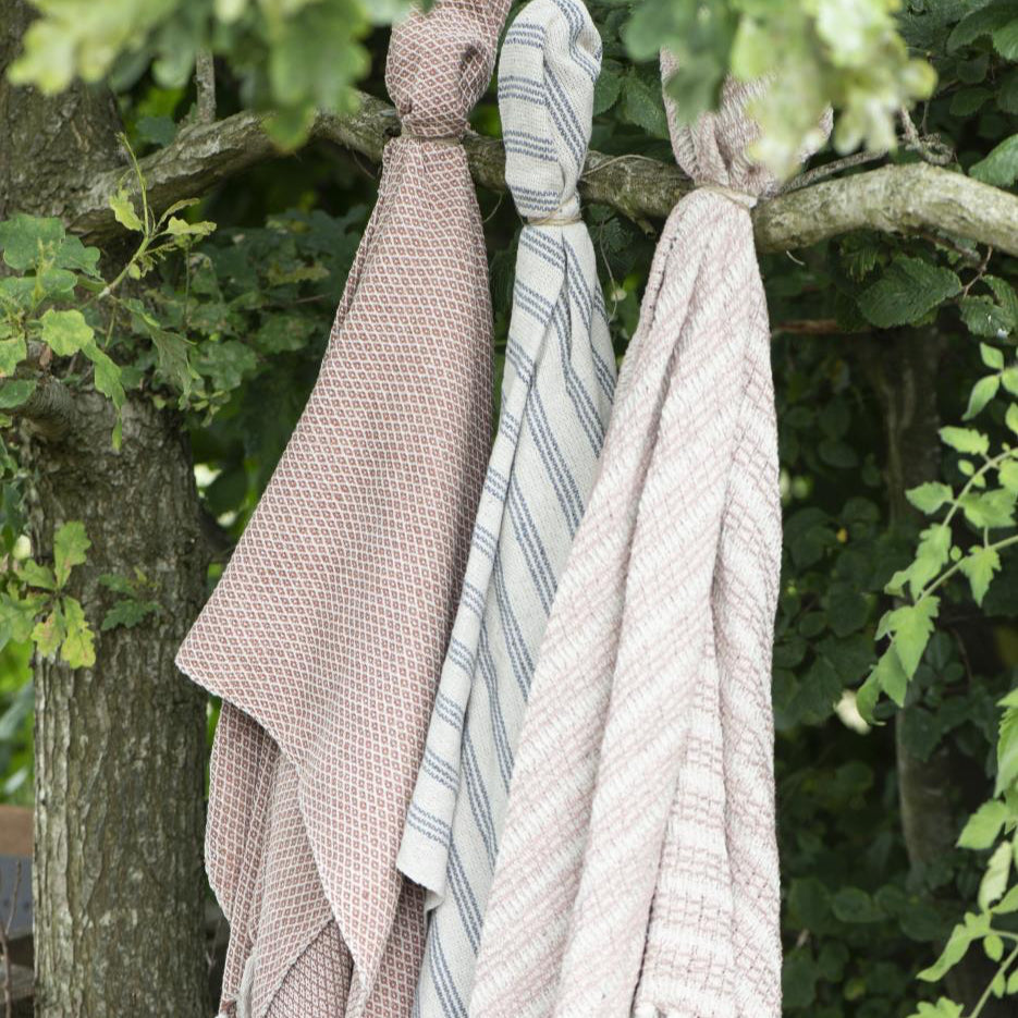 Plaid creme/malva Streifenmuster - Ib Laursen