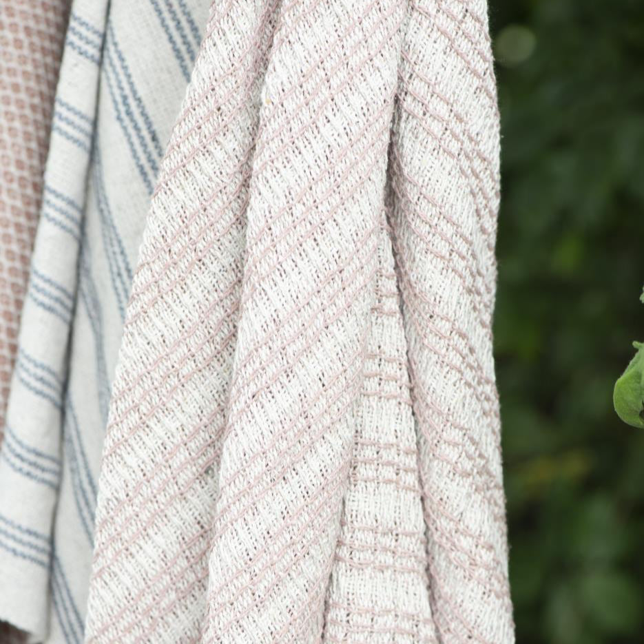 Plaid creme/malva Streifenmuster - Ib Laursen