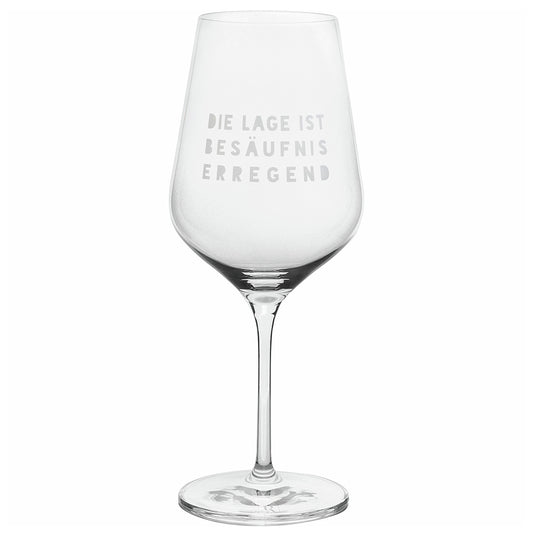 Weinglas "Die Lage ist besäufniserregend" - Räder