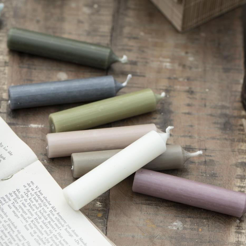 Stabkerze weiß rustikal 5er Set - Ib Laursen