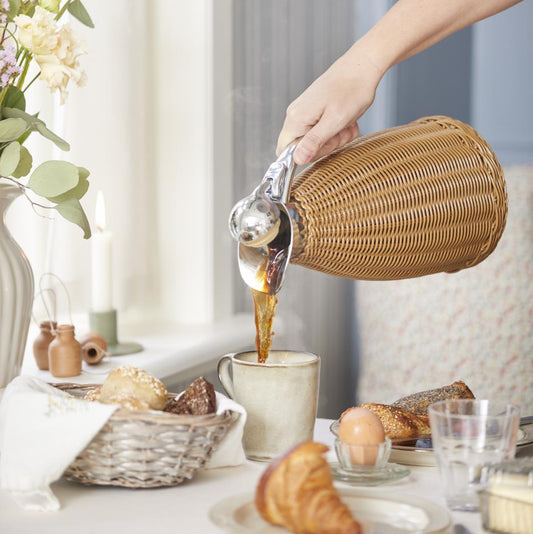 Thermoskanne braun Polyrattangeflecht - Ib Laursen