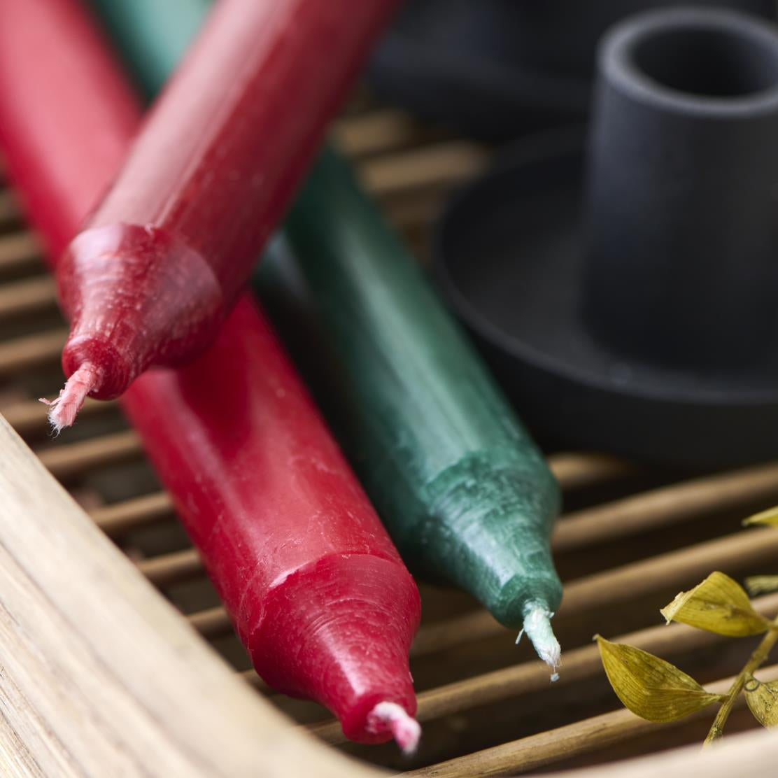 Stabkerze rot rustikal Ø:2,2 - Ib Laursen