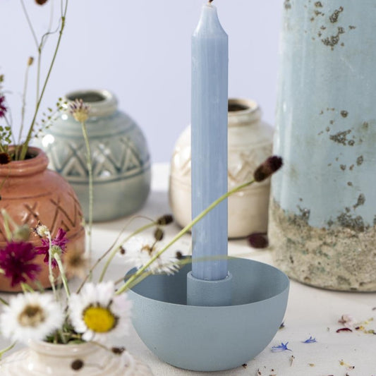 Kerzenhalter für Stabkerze schüsselförmig blau - Ib Laursen