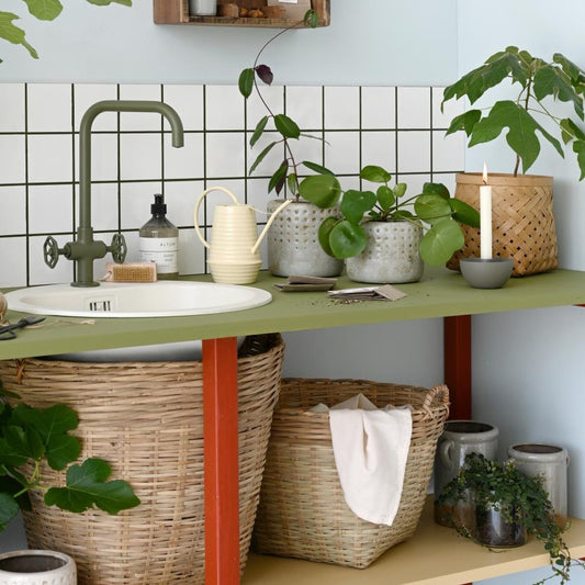 Kerzenhalter für Stabkerze schüsselförmig staubig grün - Ib Laursen