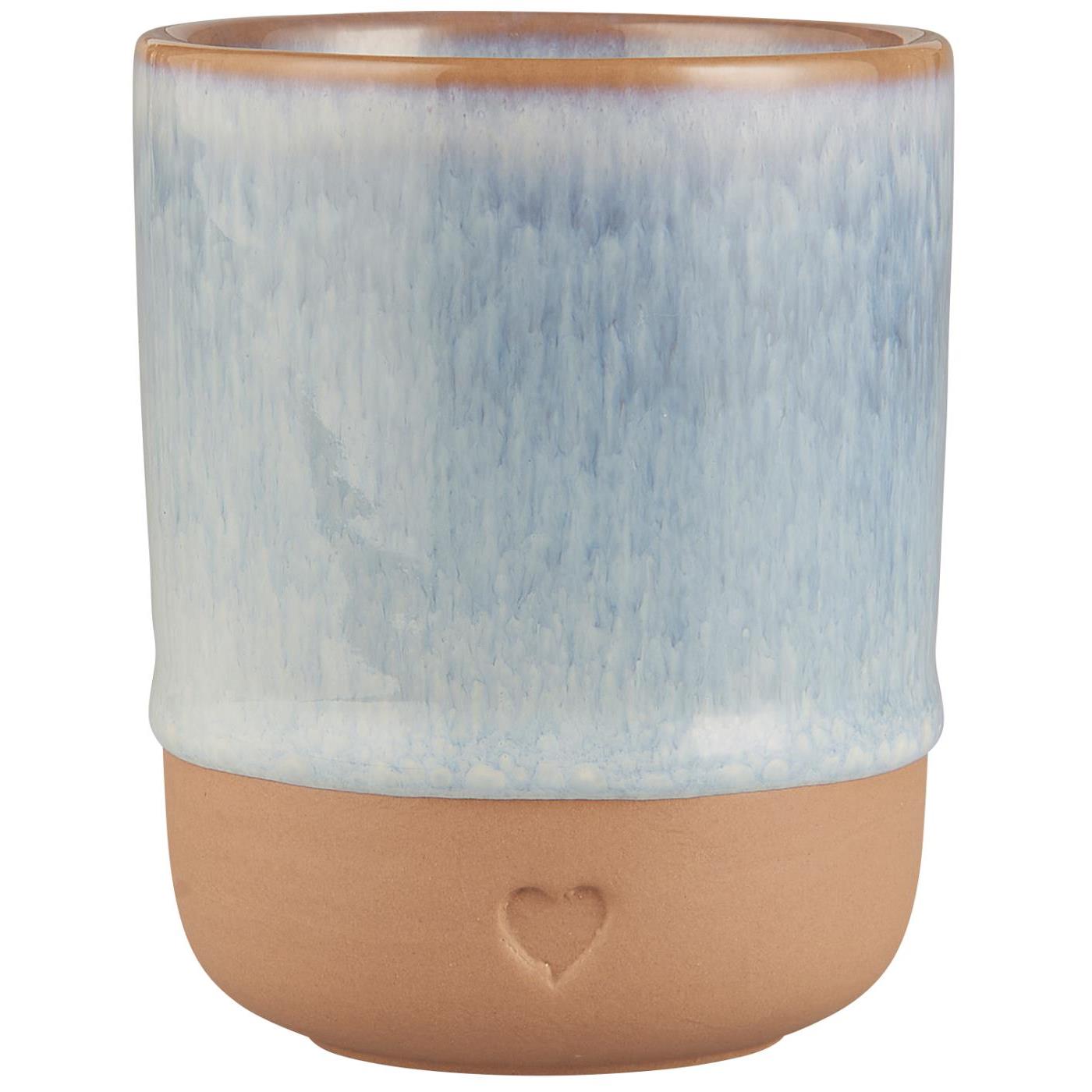 Becher blau Heart mattbrauner Ton - Ib Laursen