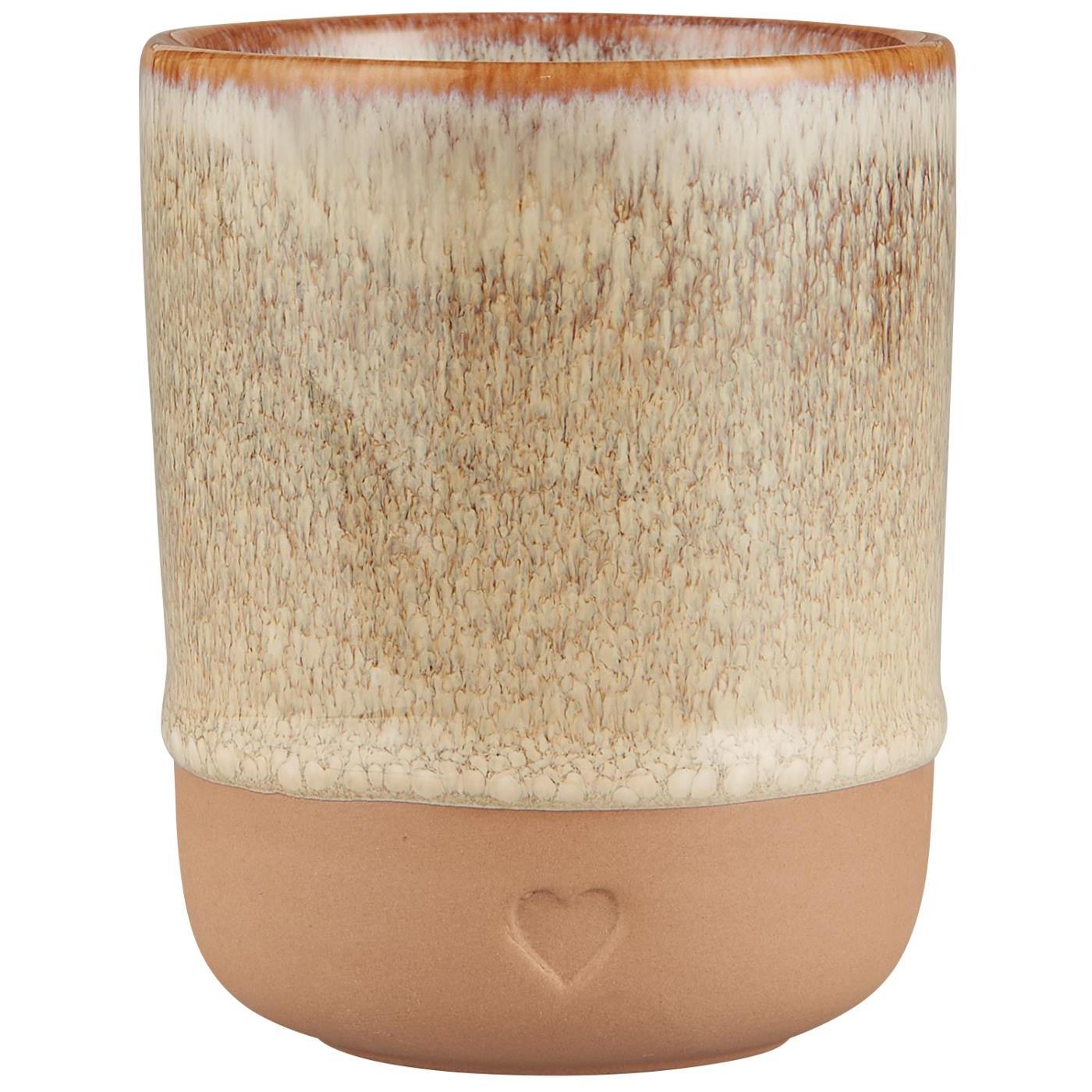 Becher natur Heart mattbrauner Ton - Ib Laursen