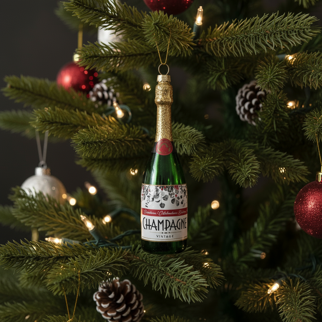 Christbaumkugel "Champagner" - Weihnachtsland