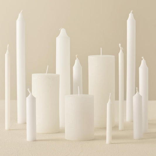 Stabkerze weiß rustikal 5er Set - Ib Laursen