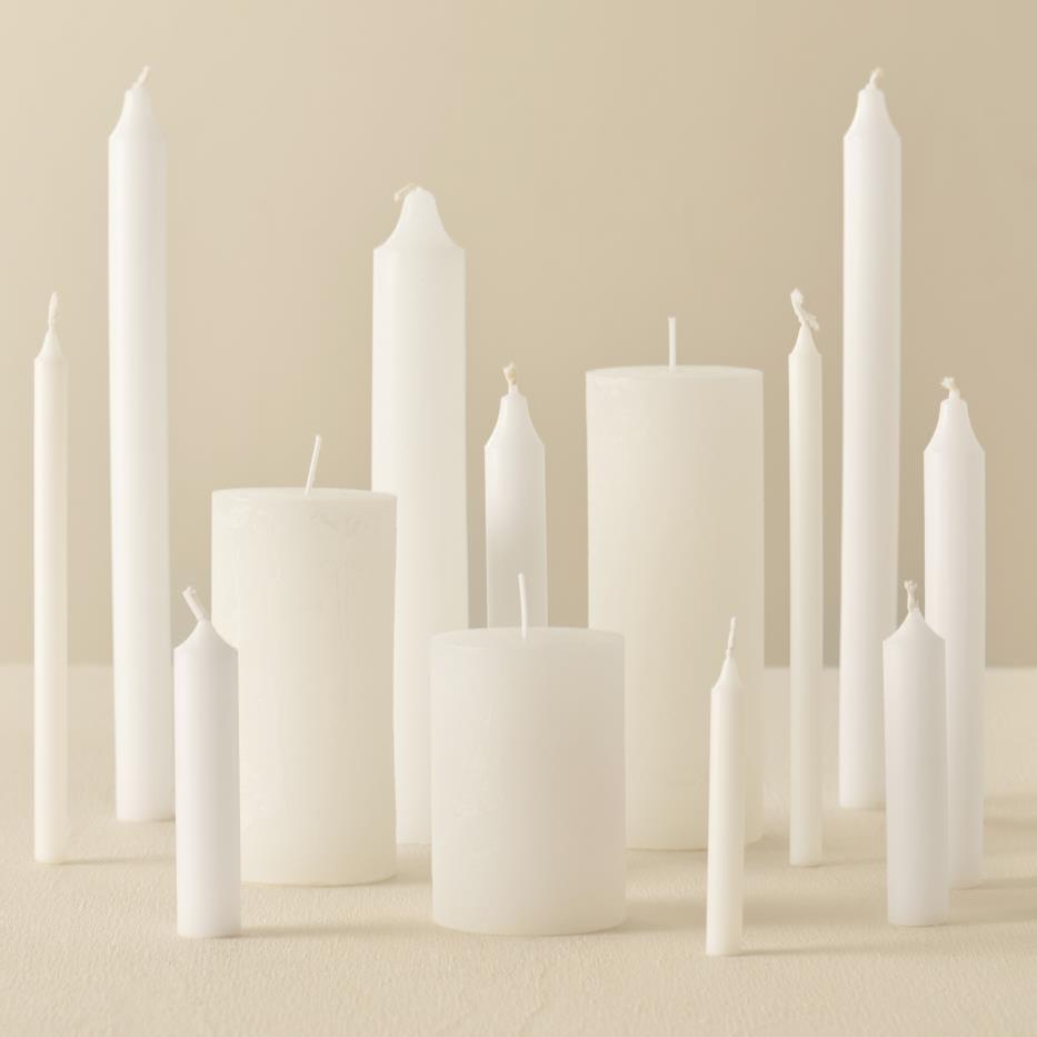 Stabkerze weiß rustikal 5er Set - Ib Laursen