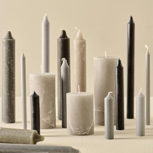 Stabkerze schwarz rustikal 5er Set - Ib Laursen