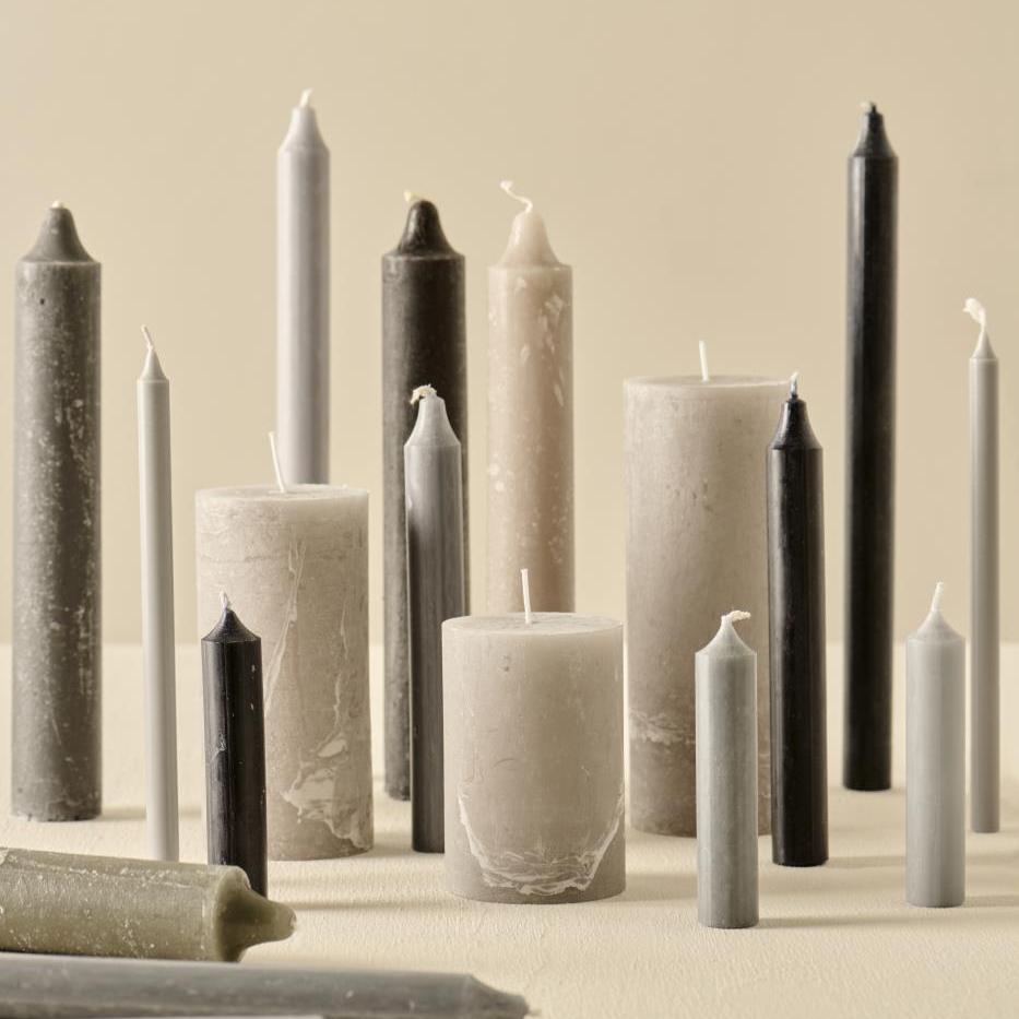 Stabkerze schwarz rustikal 5er Set - Ib Laursen