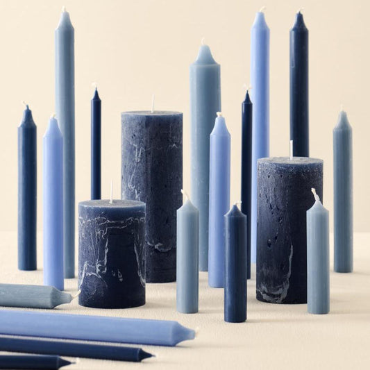 Stabkerze hellblau rustikal 5er Set - Ib Laursen