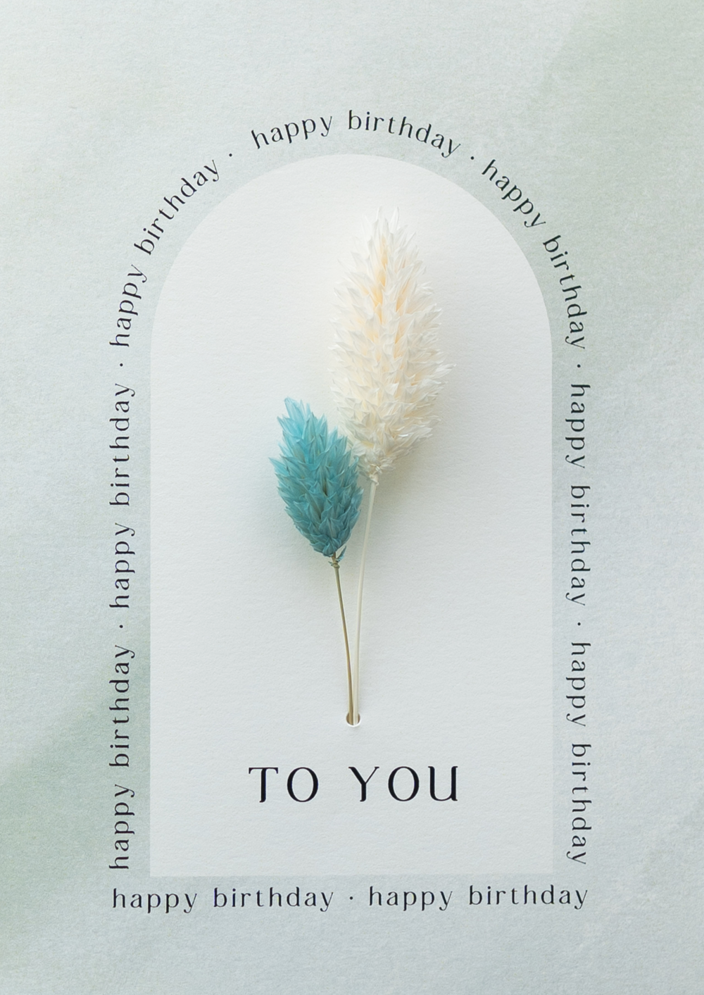 Applikations - Doppelkarte "Happy Birthday to you"