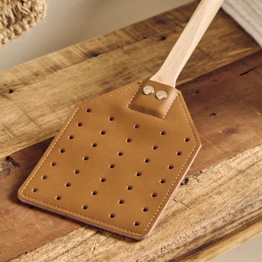 Fliegenklatsche mit Leder und Baumwollschnur - Ib Laursen