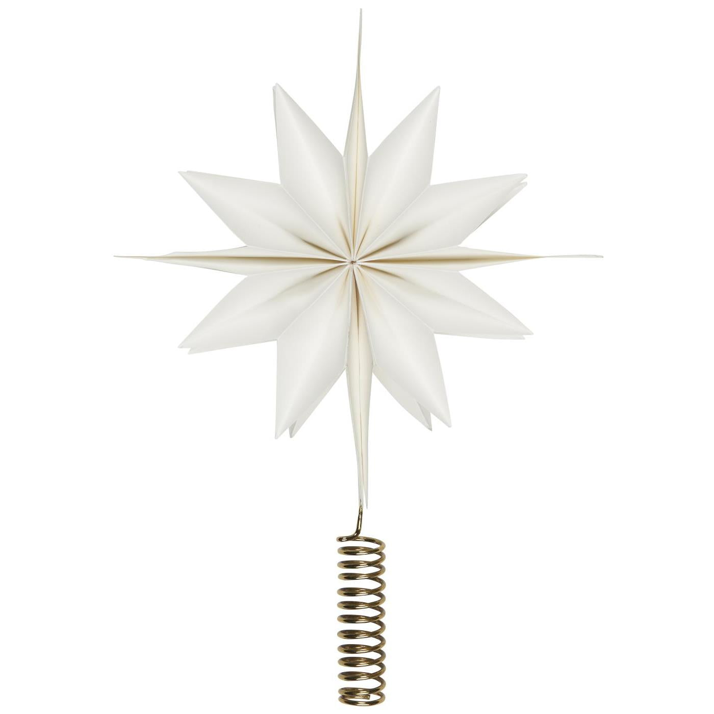 Christbaumstern Papier weiß mit messingfarbenem Halter Ø:25 cm - Ib Laursen