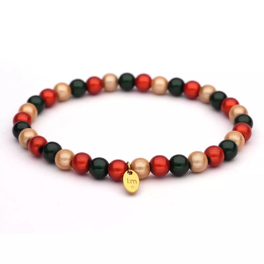 LizzyMae Armband Galaxy Pearl Grün Rot - Lot83