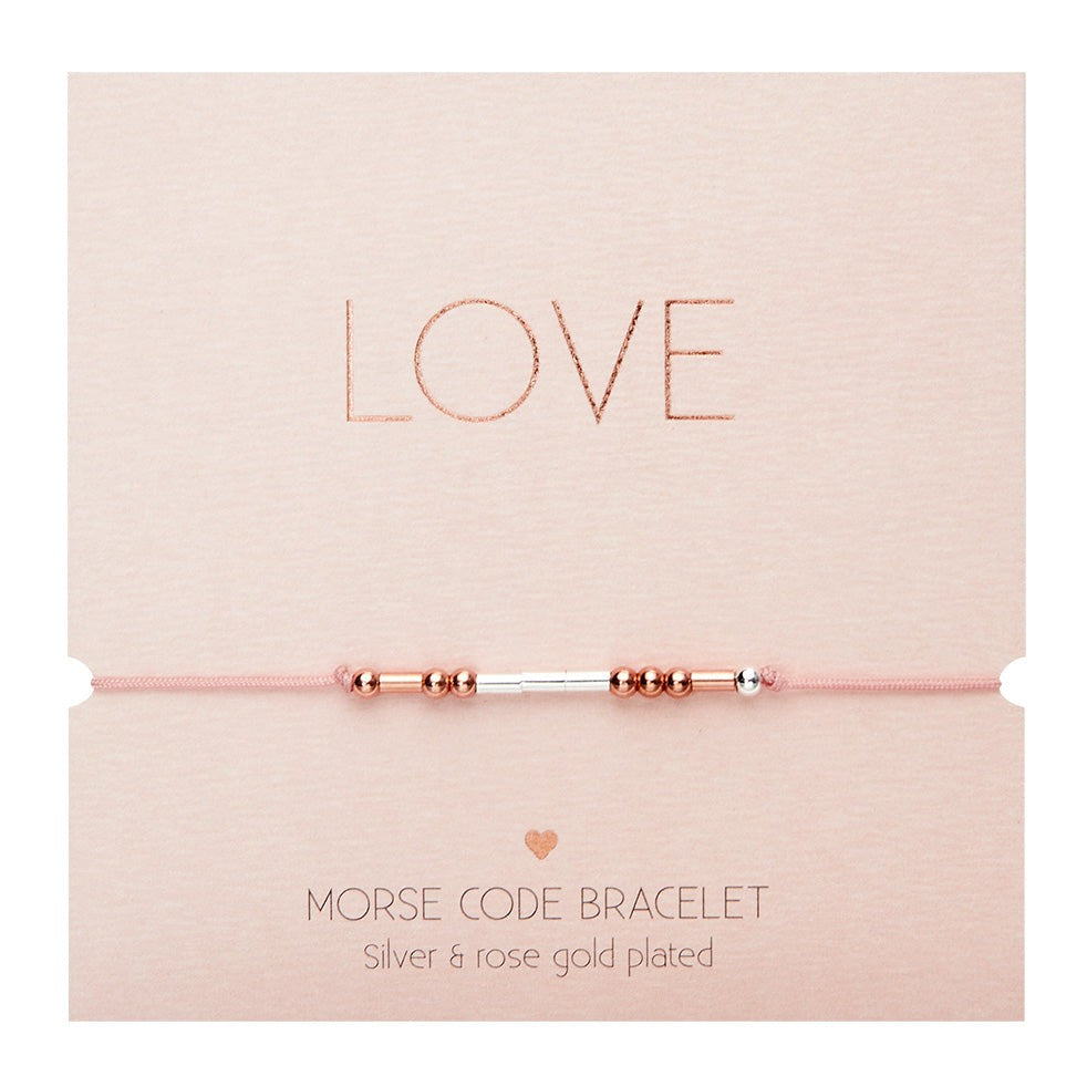 Armband - "Morse Code" - versilbert & rosévergoldet - Love
