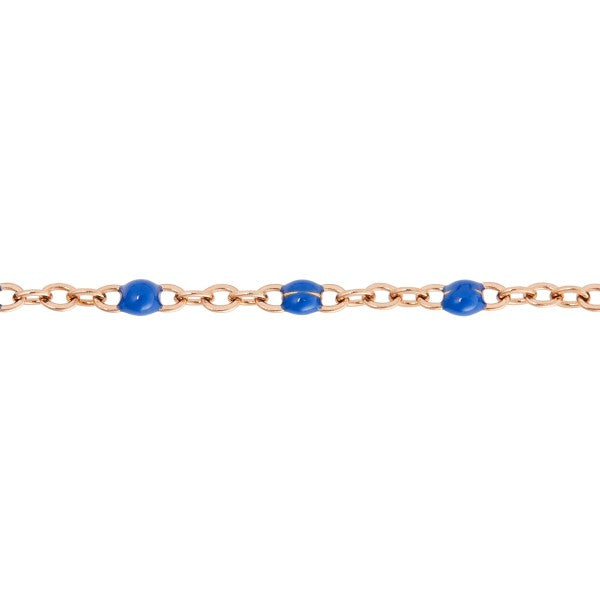 Armband - "Just for you" - rosévergoldet - blau