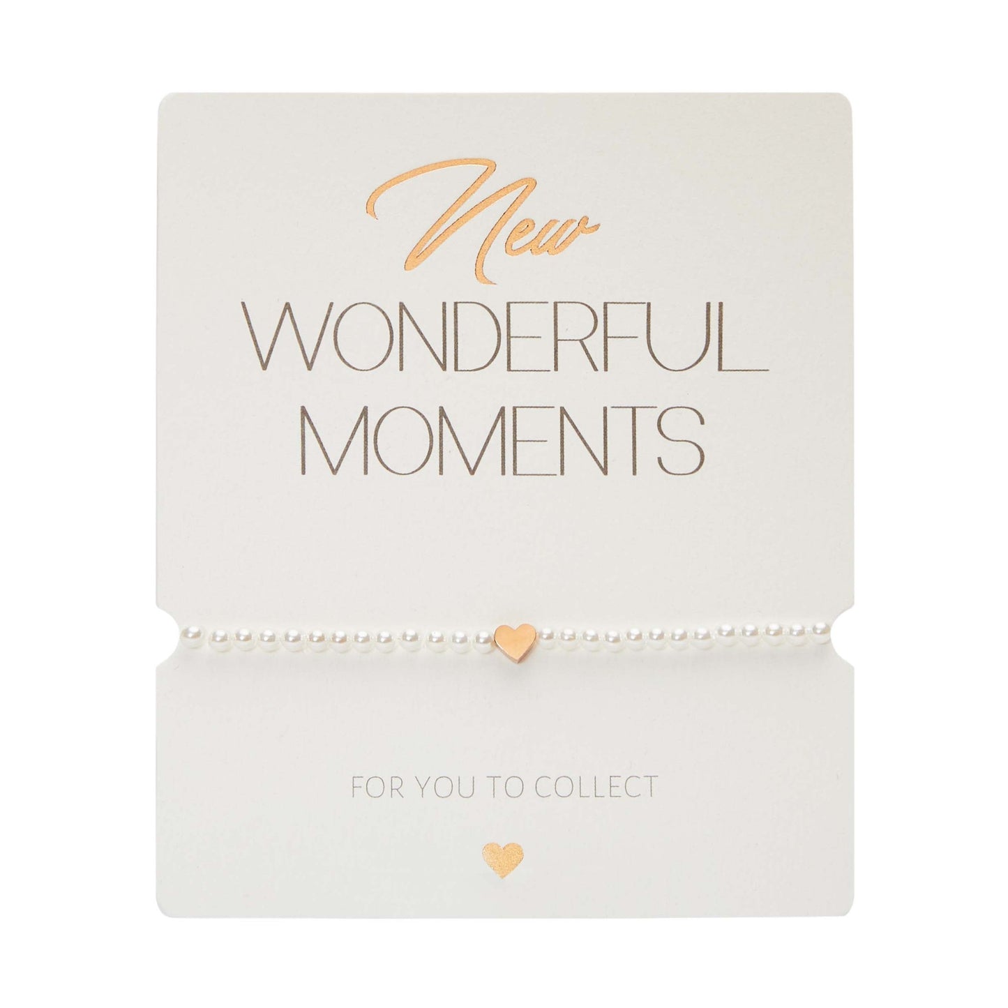 Armband - "New Wonderful Moments" - rosévergoldet- Herz