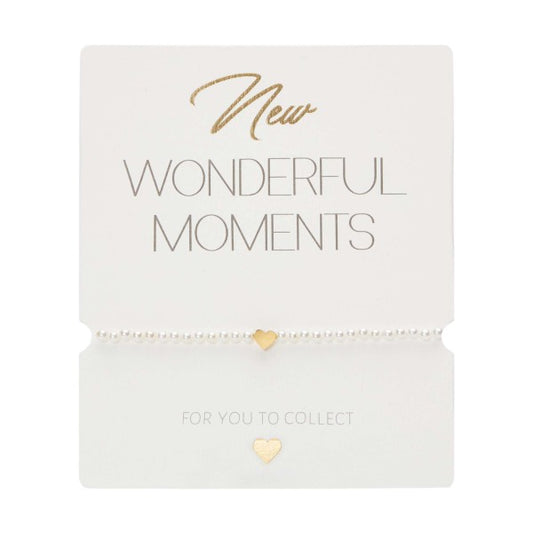 Armband - "New Wonderful Moments" - vergoldet - Herz