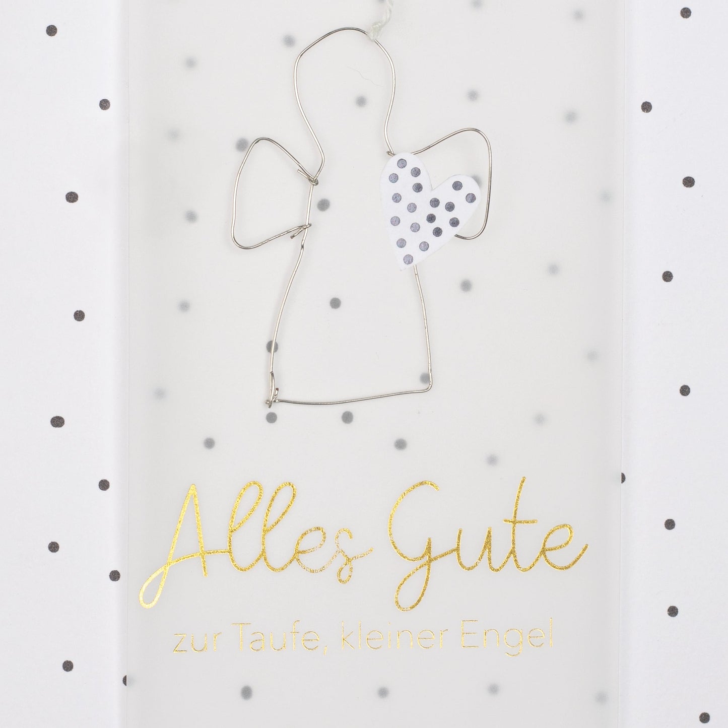 Drahtkarte "Alle Gute zur Taufe kleiner Engel" - Räder