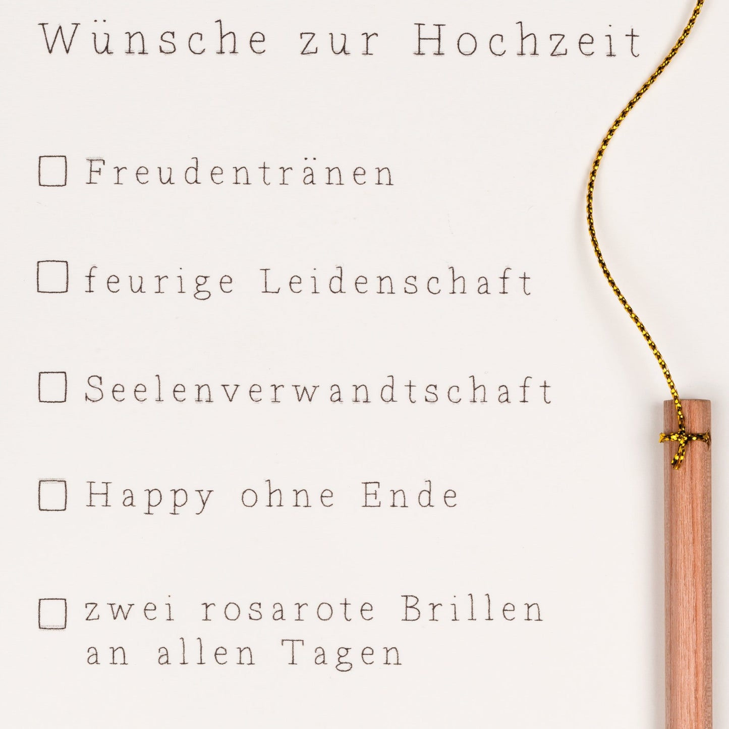 Ankreuzkarte "Wünsche zur Hochzeit" - Räder