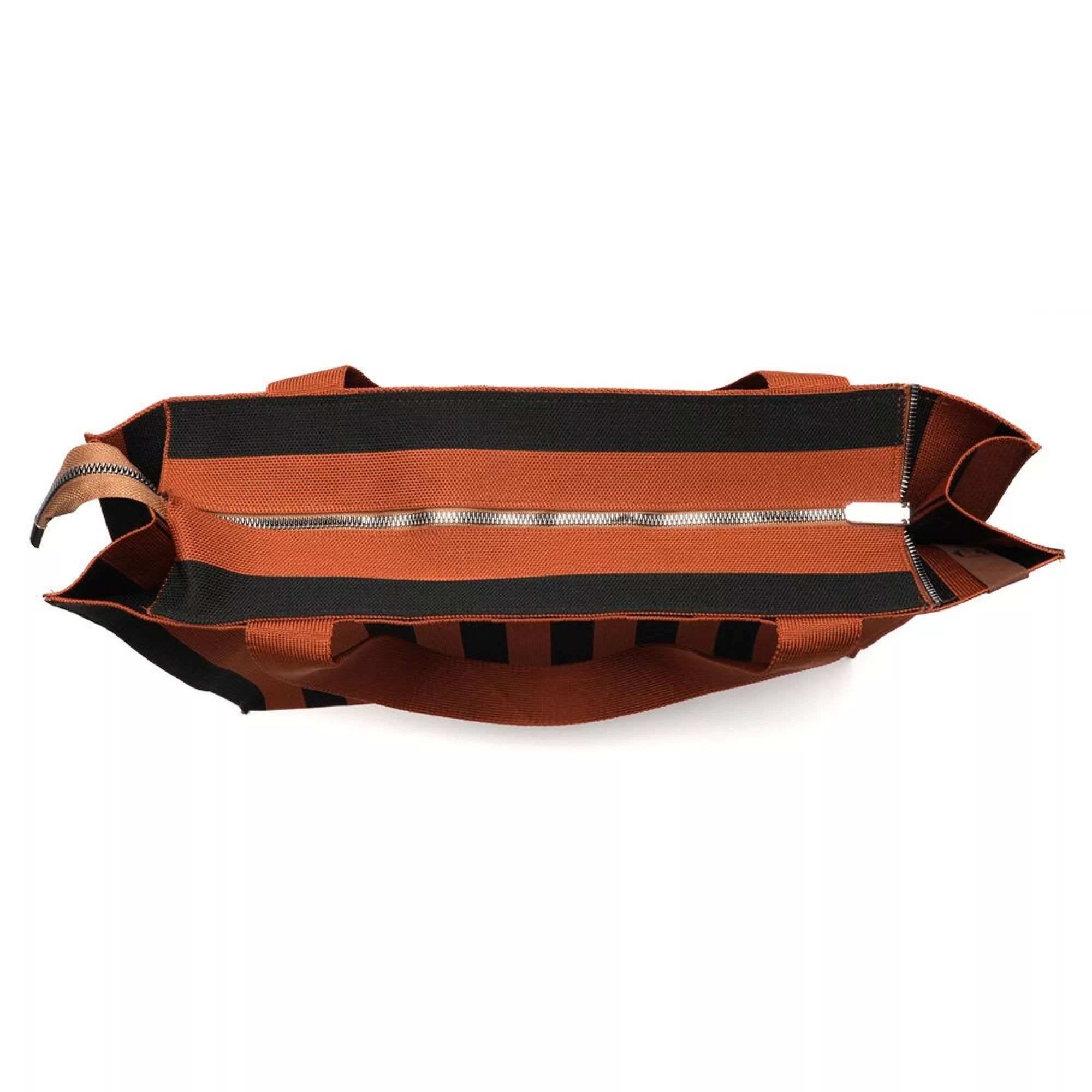 Shopper Lara- Gestreift Schwarz/Orange - LOT83