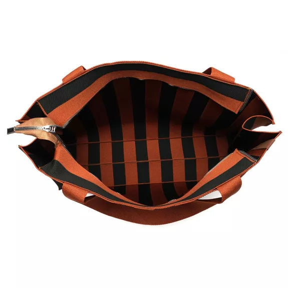 Shopper Lara- Gestreift Schwarz/Orange - LOT83