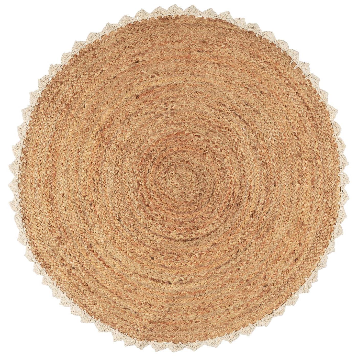Jutematte mit gehäkelter Kante rund - Ib Laursen