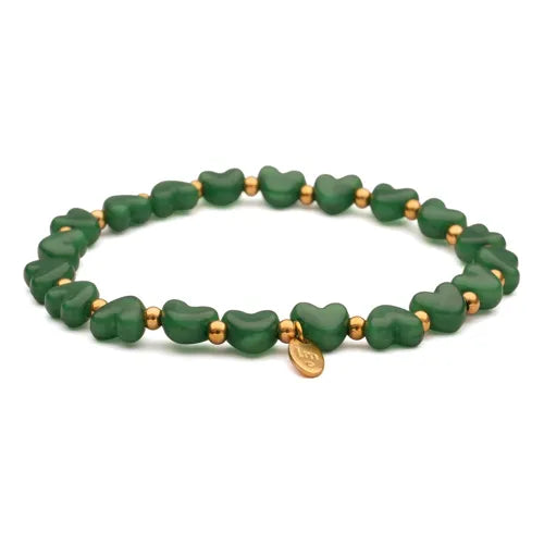 LizzyMae Armband - Gold + grüne Herzen - Lot83