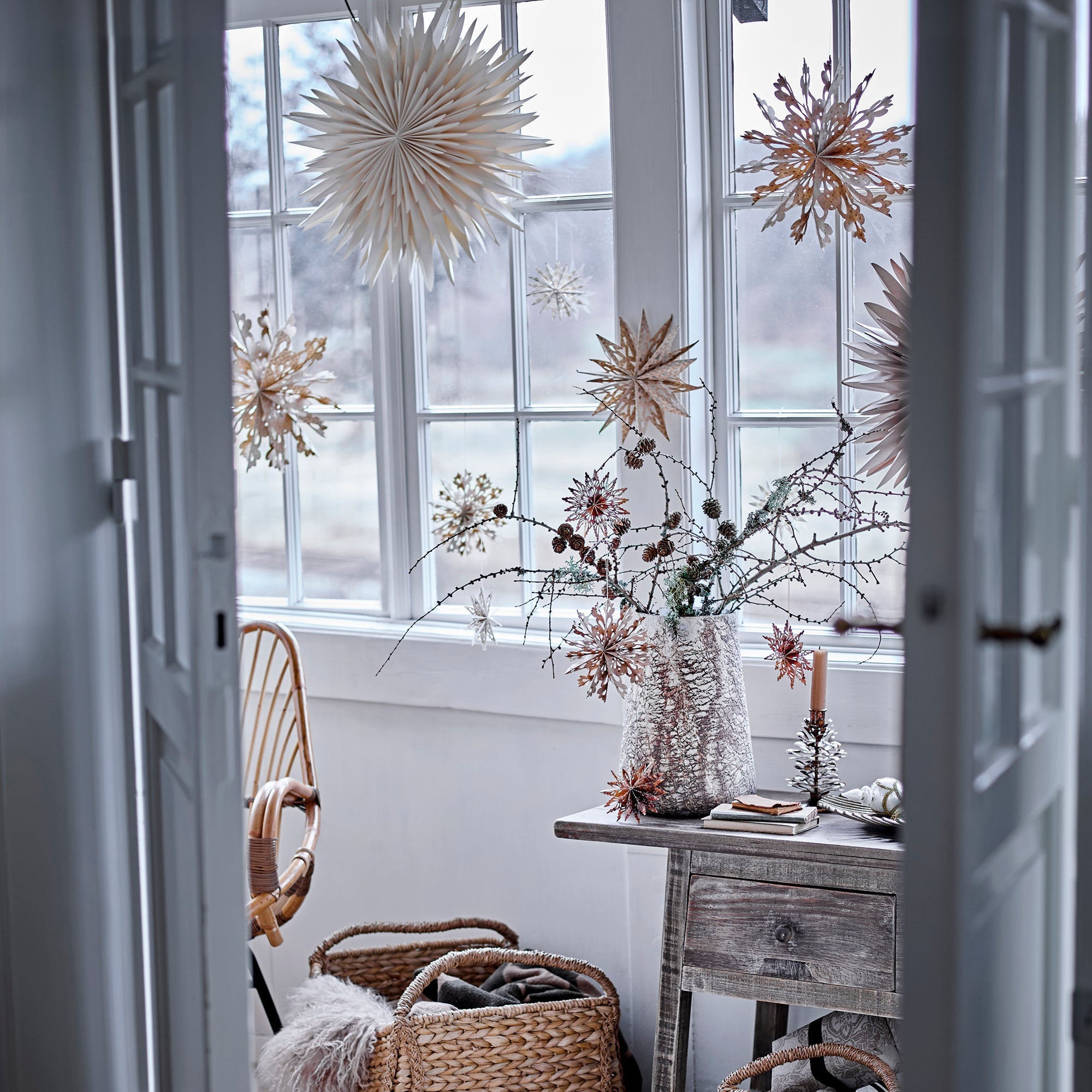 Elijas Stern mit LED Licht braun - Bloomingville