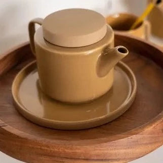 Teekanne S 500 ml glänzend mit mattem senfgelben Deckel - Kinta