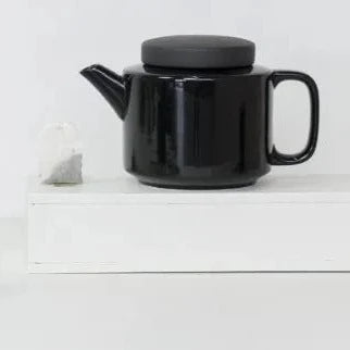 Teekanne L 950 ml glänzend mit mattem schwarzen Deckel - Kinta