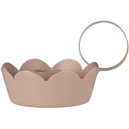 Kerzenhalter für Stabkerze mit Henkel gewellte Kante malva - Ib Laursen