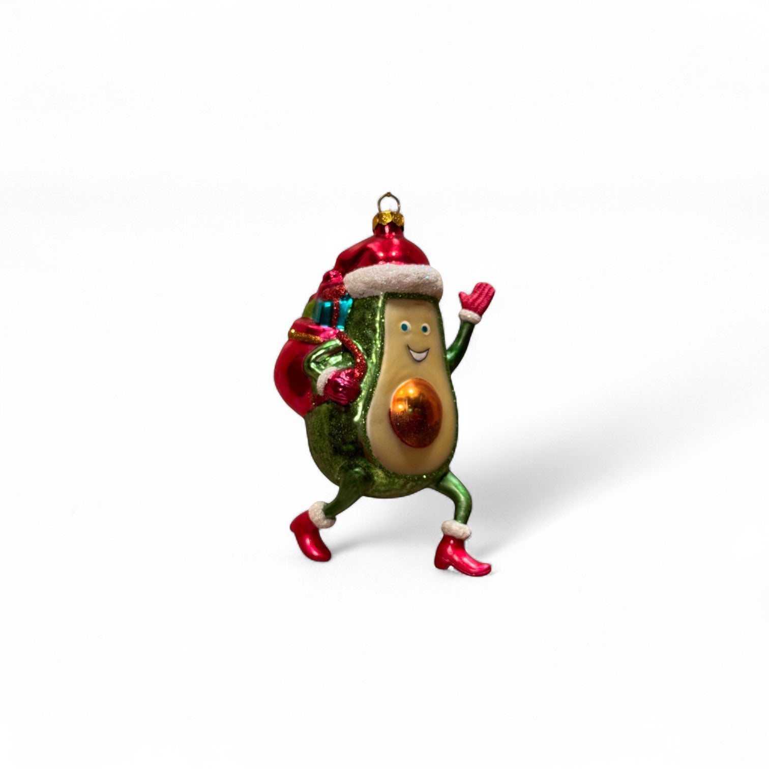 Christbaumkugel "Avocado Santa mit Geschenken" - Weihnachtsland