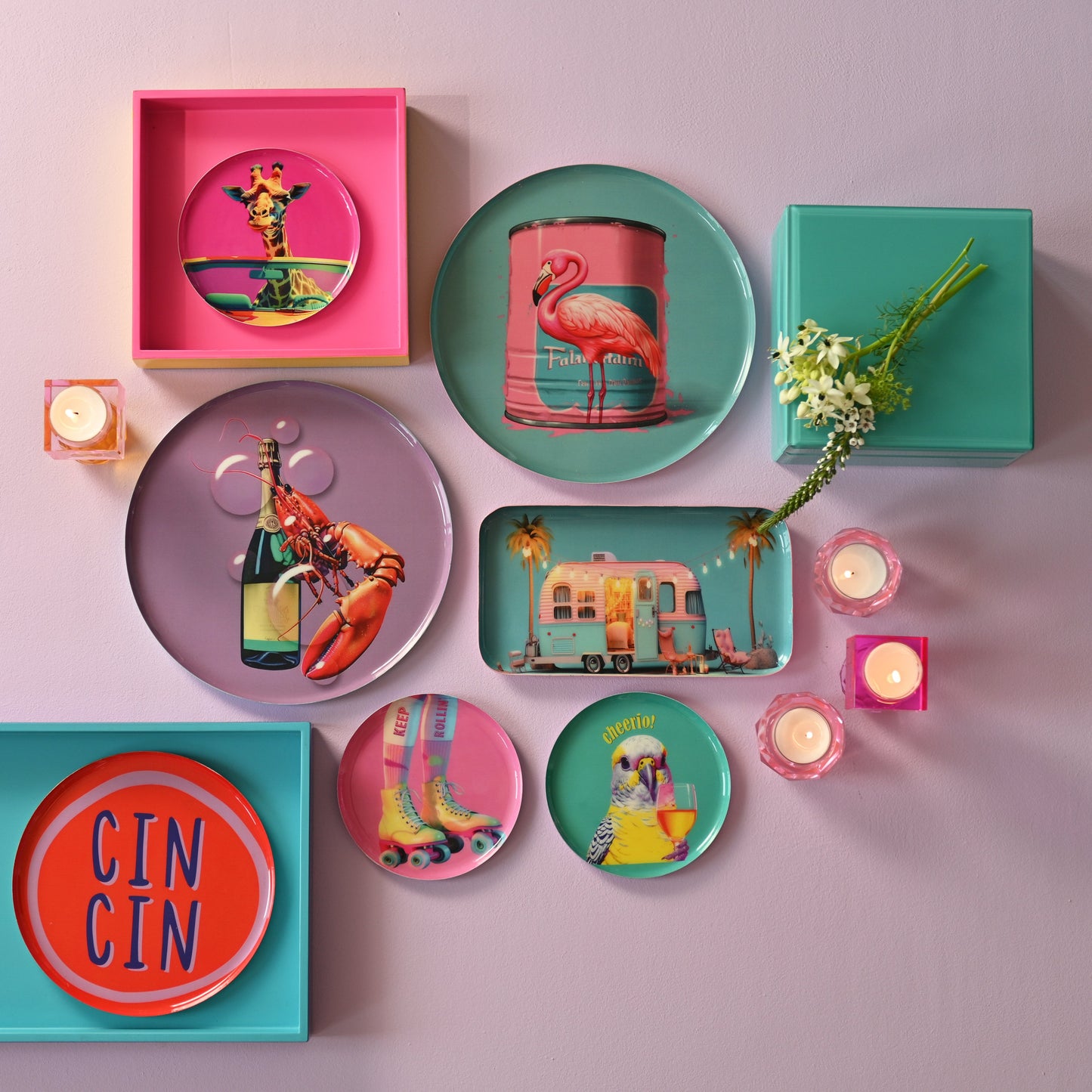 Love Trays S "Cin cin" neon rot - Giftcompany
