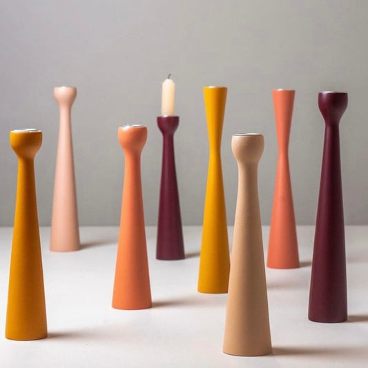 Kerzenhalter wood dull rozy 25 cm - Kinta
