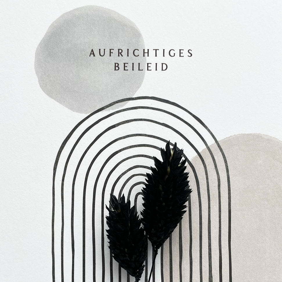 Applikations - Doppelkarte "Aufrichtiges Beileid"