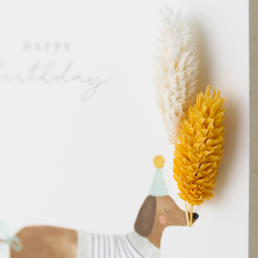 Applikations - Doppelkarte "Happy Birthday" Hund