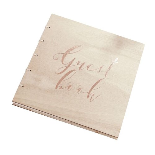 Gästebuch Holz rosegold