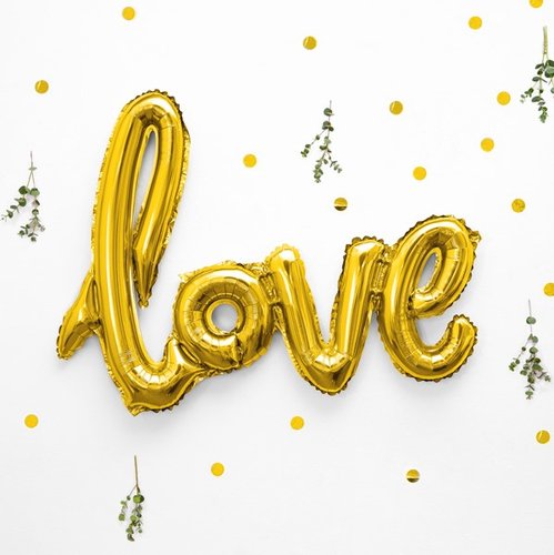 Folienballon "love" gold