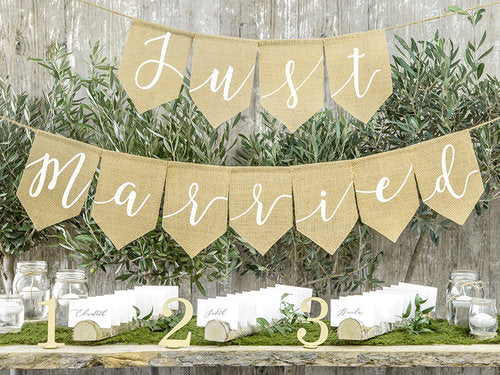 Girlande "Just Married" Jute