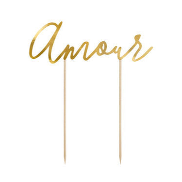 Cake Topper "Amour" gold