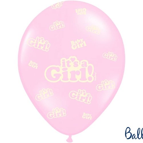 Ballons "It´s a Girl" Pastell Mix 6 Stück