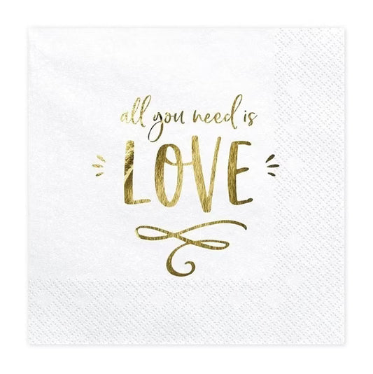 Servietten "All you need is Love" - Räder