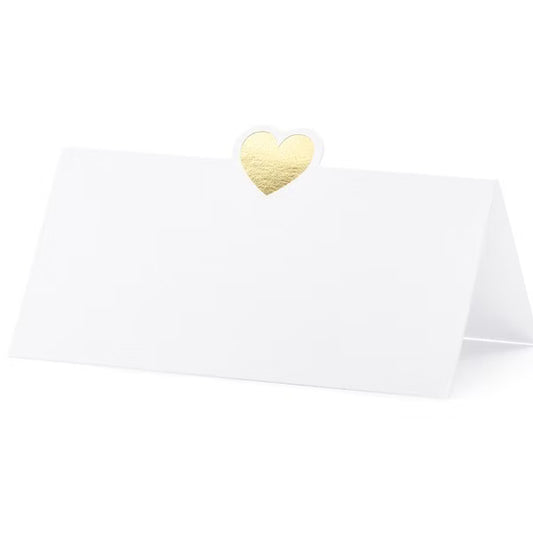 Namenskarte goldenes Herz 20 Stk
